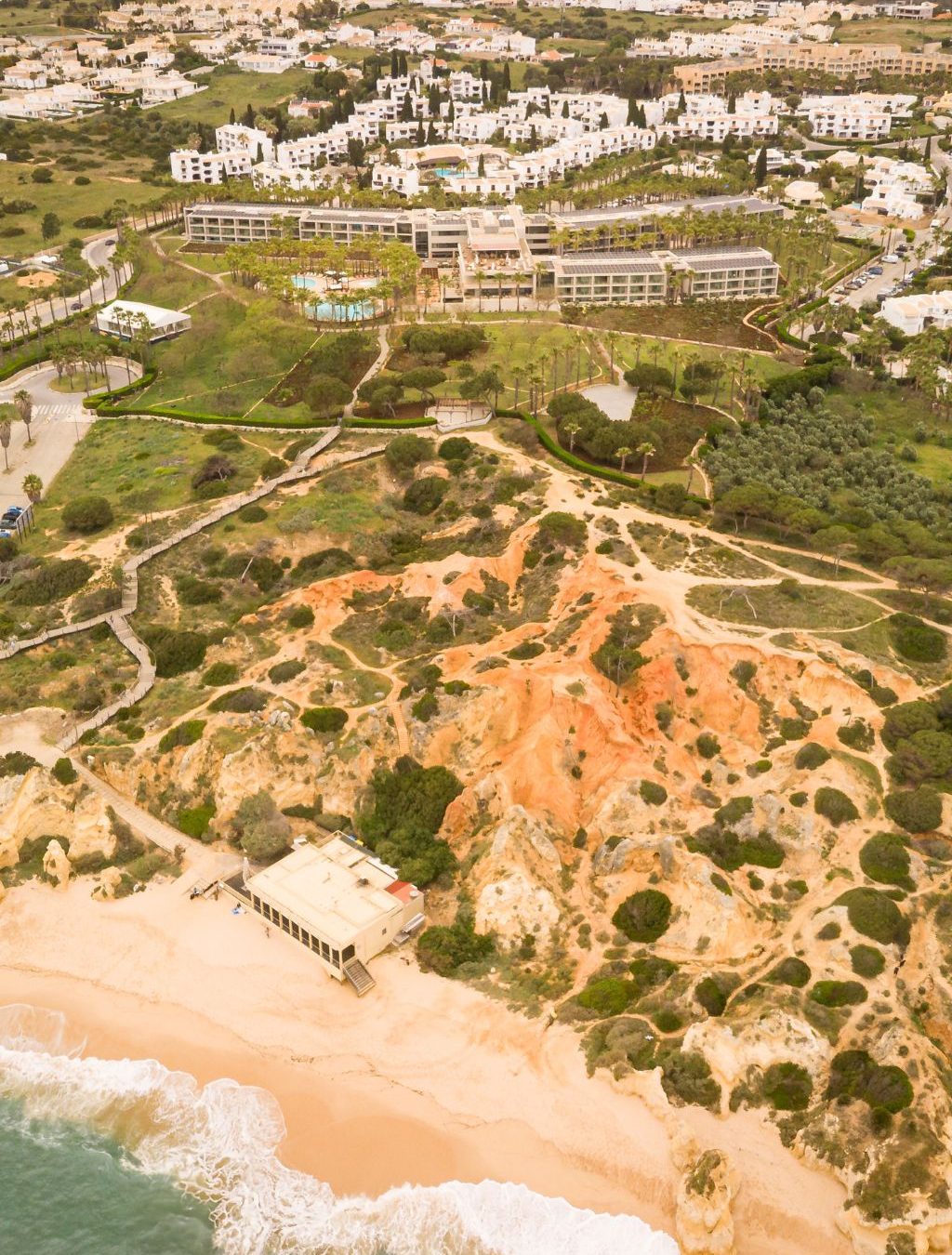 aerial view of the cliff at São Rafael beach 